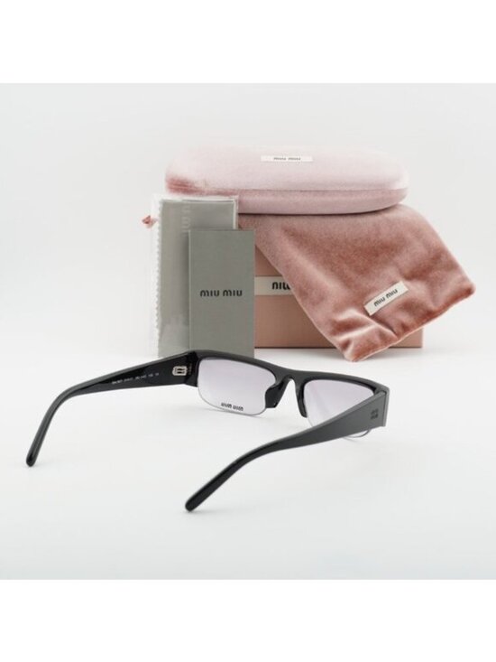 Miu Miu MUB07S 16K04O Rectangle Sunglasses – Black/Clear Gradient Dark Grey main image 5